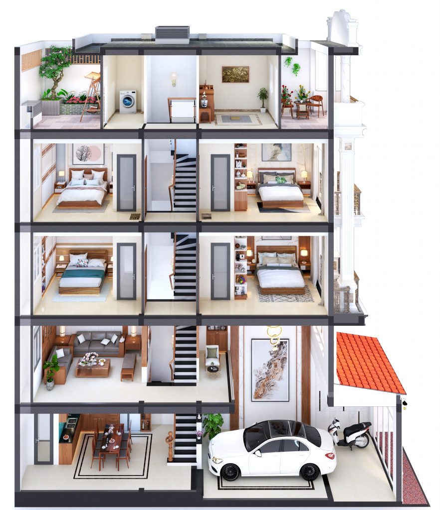 Kết cấu trong thiết kế nội thất nhà đất Thủ Đức - Vamihomes
