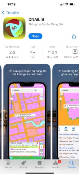 App tra cứu thửa đất tại tỉnh Đồng Nai.