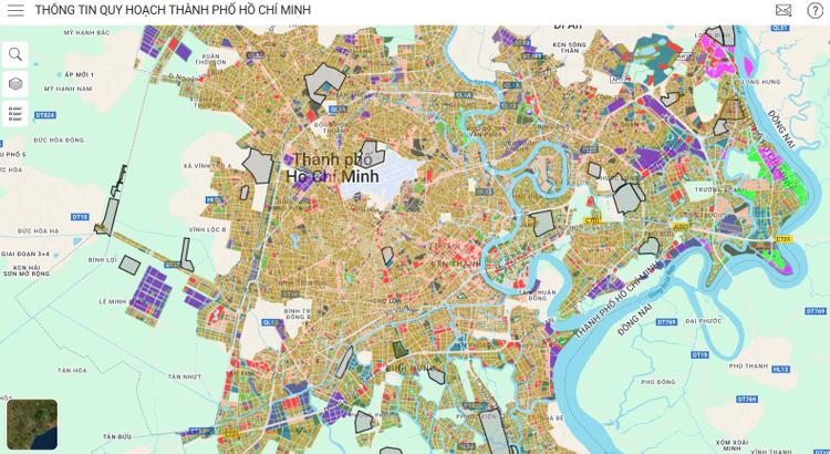 Giao diện website check quy hoạch trực tuyến tại TP.HCM