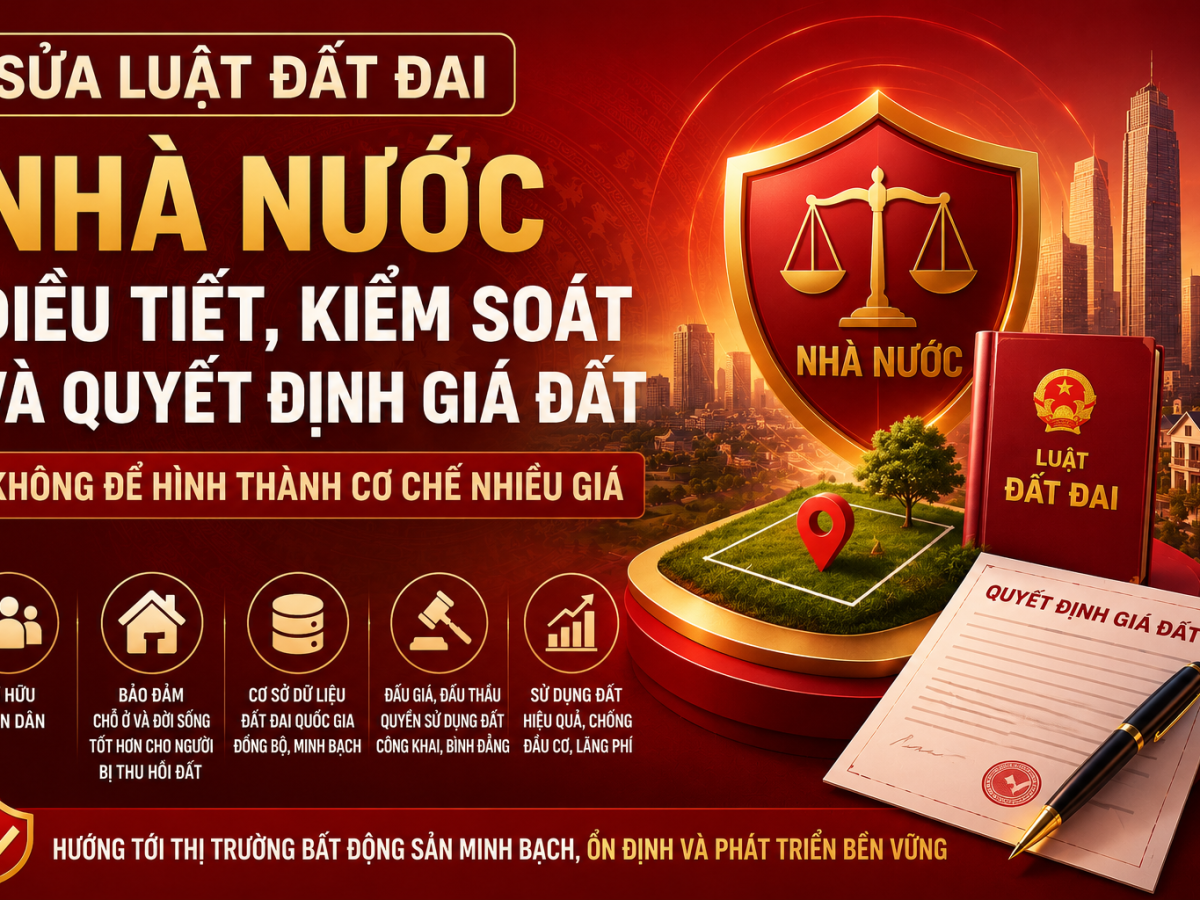 Sửa Luật Đất đai Nhà nước: điều tiết, kiểm soát và quyết định giá đất, không để hình thành cơ chế nhiều giá