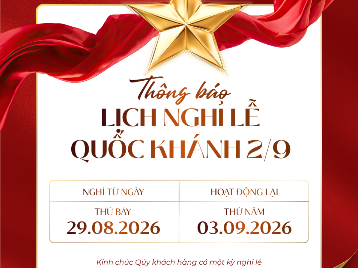 Thông Báo Lịch Nghỉ Lễ Quốc Khánh 2/9